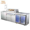 Free-Welding BBQ Grill Modern Stainless Steel Outdoor Kitchen Cabinets